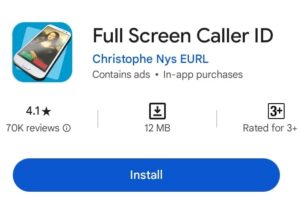 Incoming caller screen